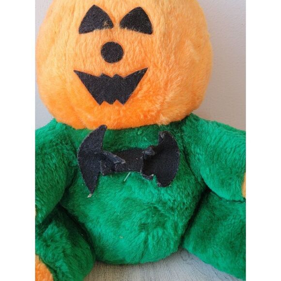 Halloween AS IS jack o'lantern stuffed animal Bow Tie bat home decor‎ - Picture 3 of 8
